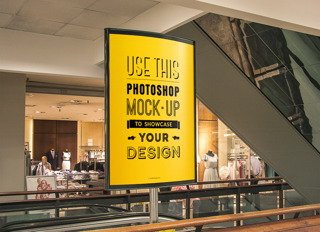 Download Shopping Mall Advertising Poster Mockup Mockup World