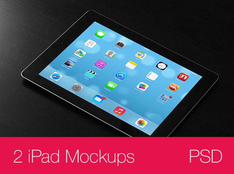 New Free Mockups – Black iPad on dark Table Mockups – Download Now