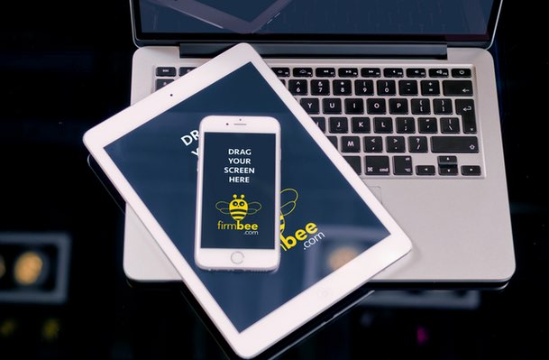 Pile of Apple Devices Mockup | Mockup World