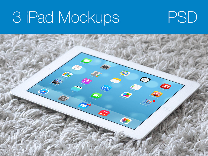 New Free Mockups – White iPad on Carpet Mockup – Download Now