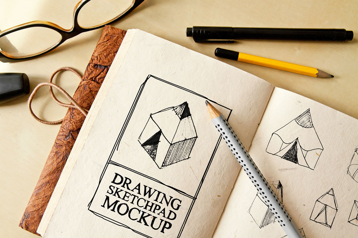 Drawing Sketch-Pad (A5) Mockup - Mockup World