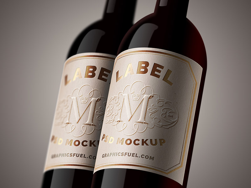 Wine Bottle Labels Mockup - Mockup World