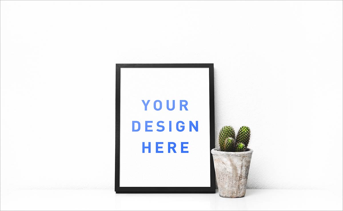 Download Picture Frame (and Cactus) Mockup | Mockup World