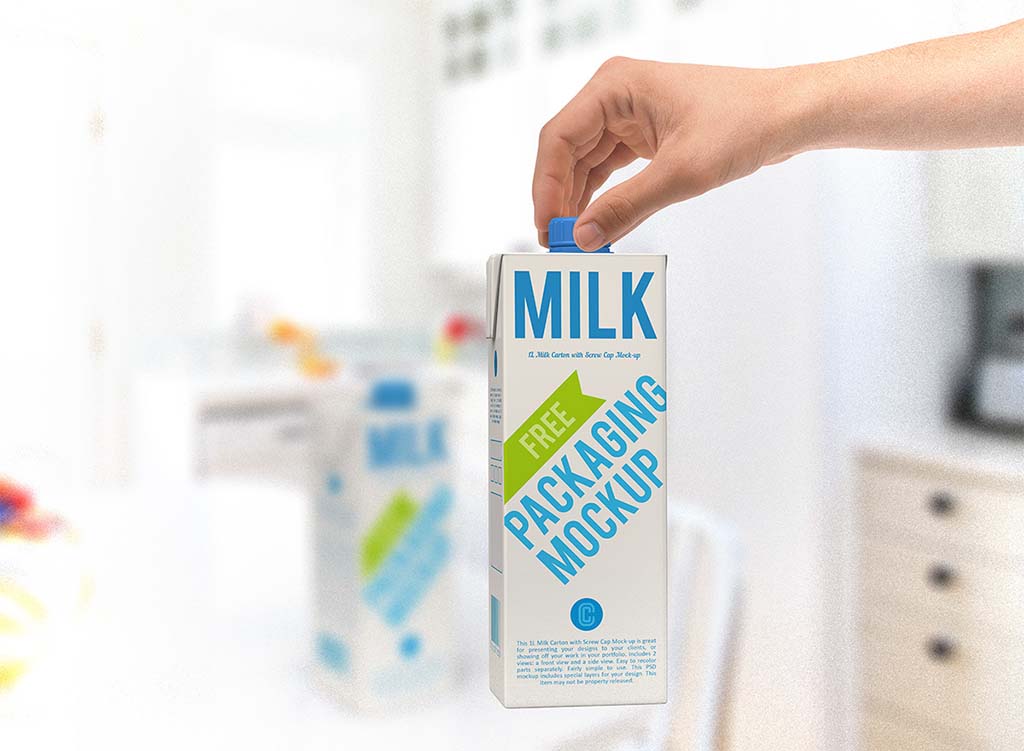 New Free Mockups – Bundle of Milk Carton Mockups – Download Now