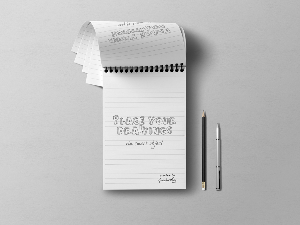 Download Notepad With Pen And Pencil Mockup Mockup World PSD Mockup Templates