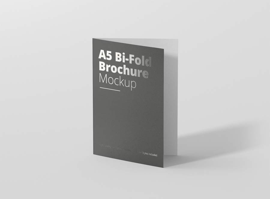 Download A5 bi-fold Brochure Mockup | Mockup World
