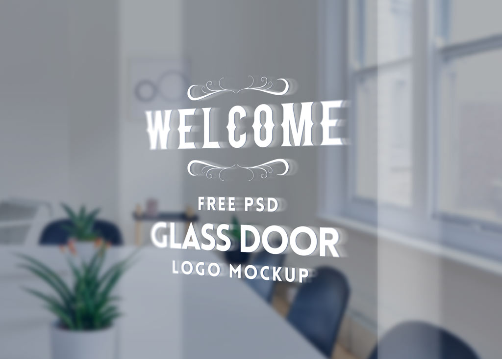 Glass Door Logo Mockup | Mockup World