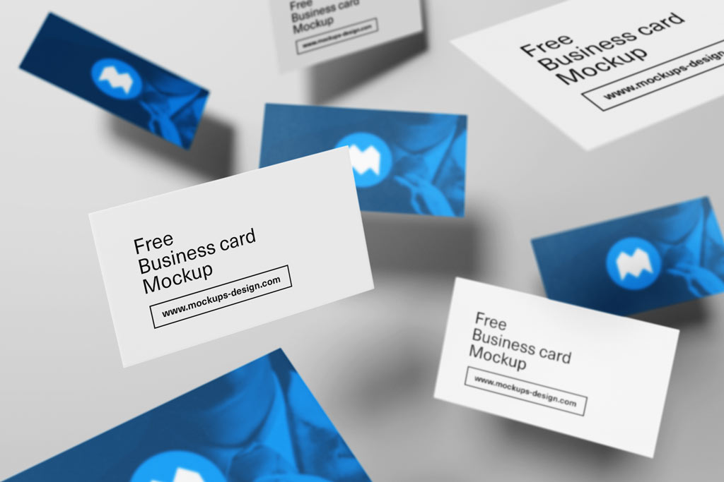 Download Floating Business Cards Mockup Mockup World