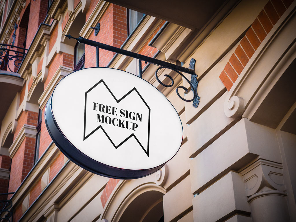 Oval Street Sign Mockup - Mockup World