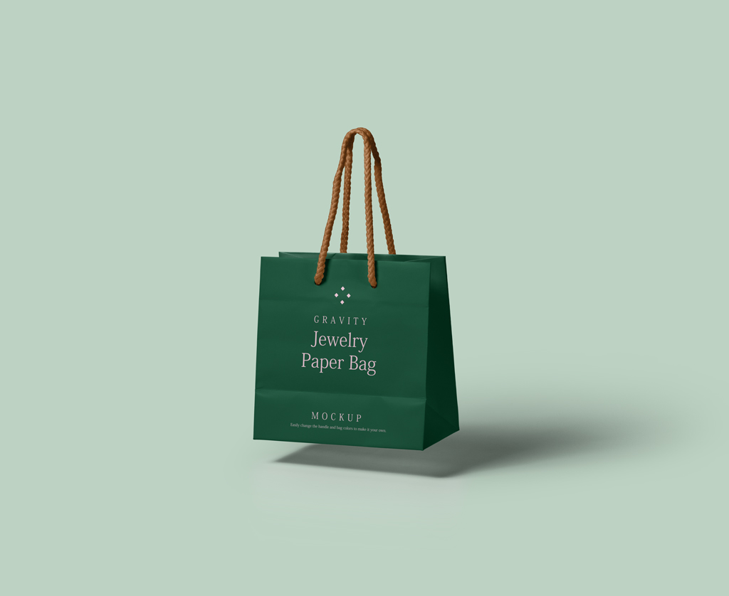 New Free Mockups – Floating Paper Shopping Bag Mockup – Download Now