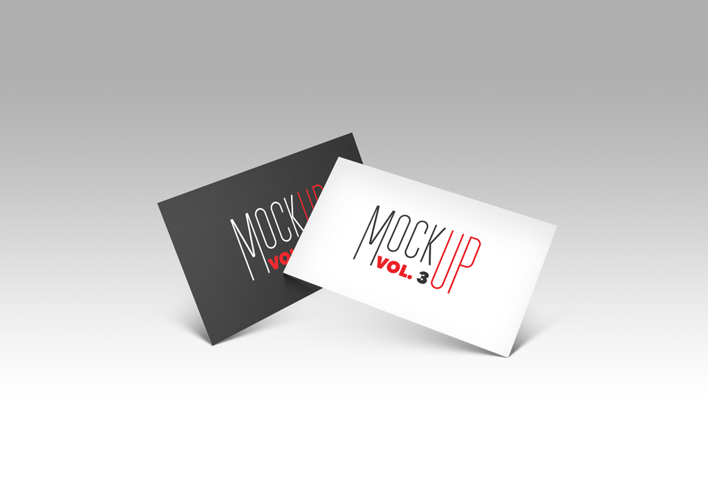 New Free Mockups – Two floating Business Cards Mockup – Download Now