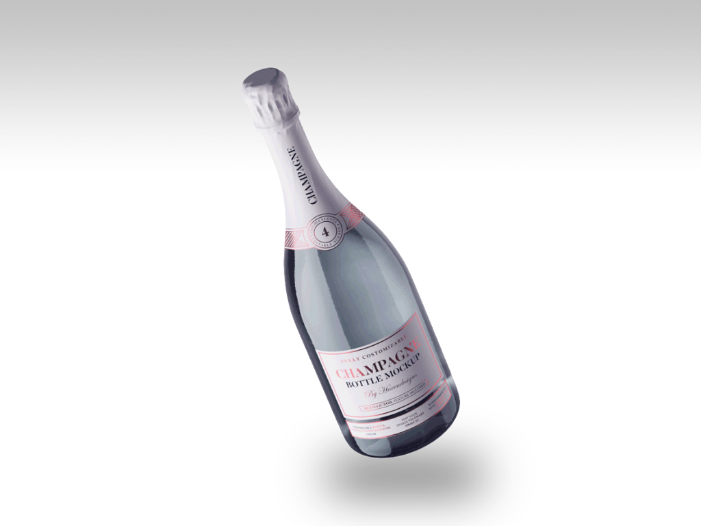 Download Floating Champagne Bottle Mockup Mockup World
