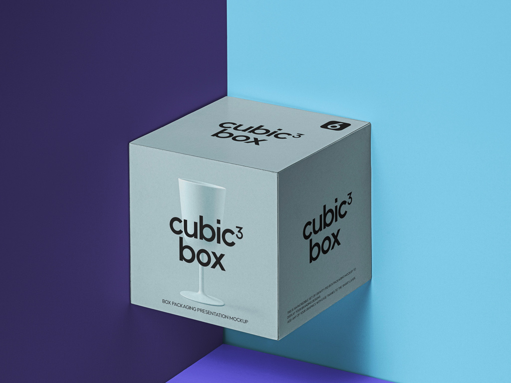 Download Floating Cubic Box Mockup Mockup World