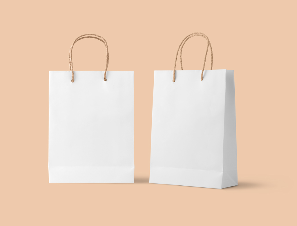 Free White Paper bag Mockup (PSD) - Psfreebies