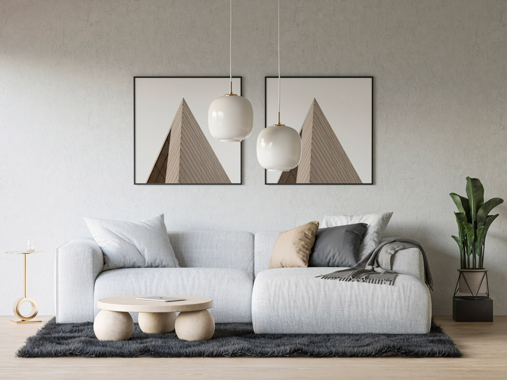 Download Living Room with two Posters Mockup | Mockup World