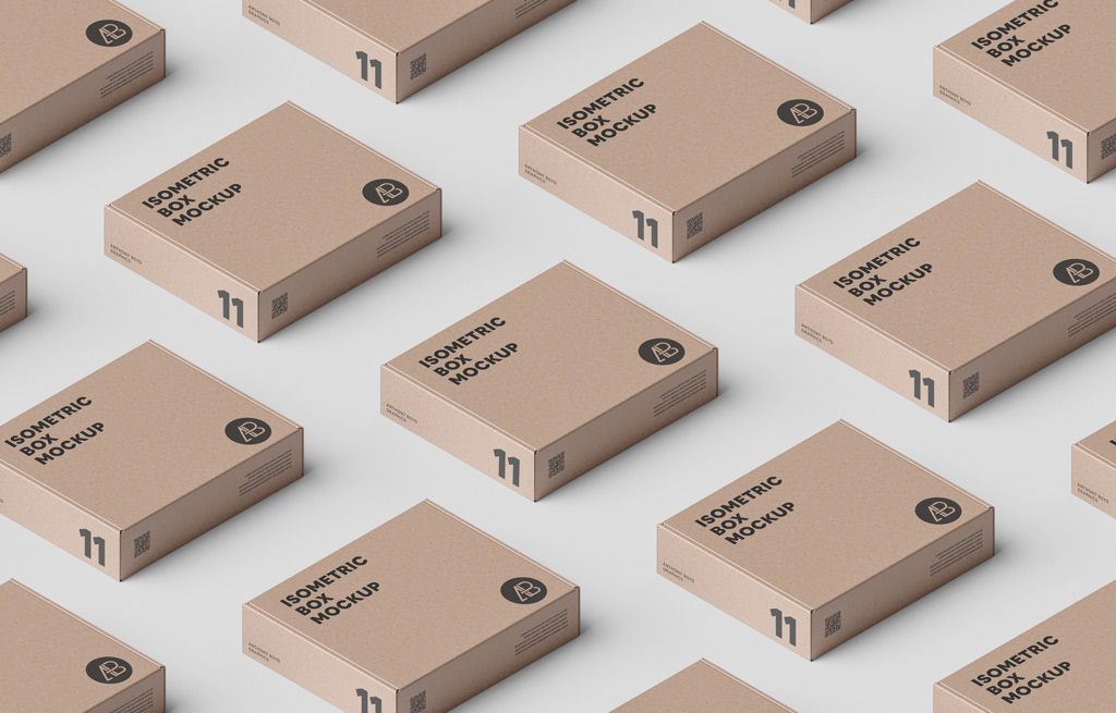 Download Isometric Boxes Mockup | Mockup World