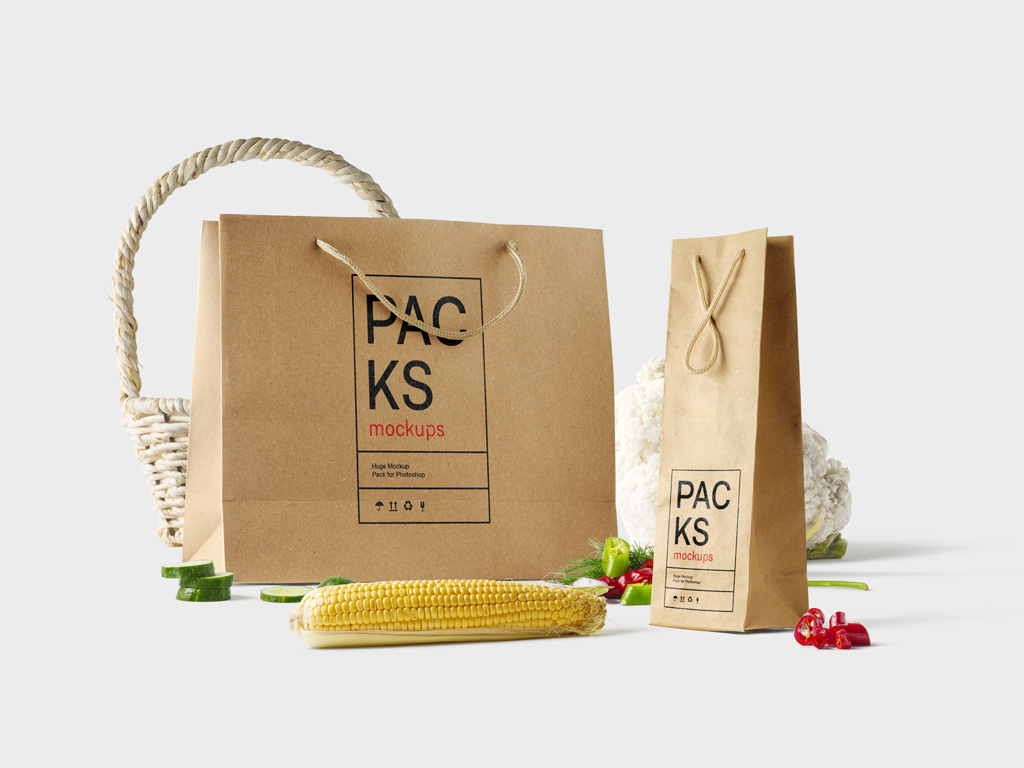 Download Groceries Bags Mockup | Mockup World
