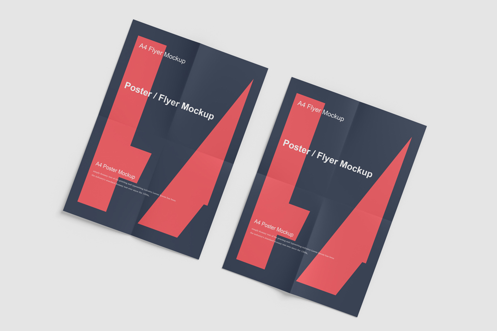 Download A4 Poster with Folds Mockup | Mockup World