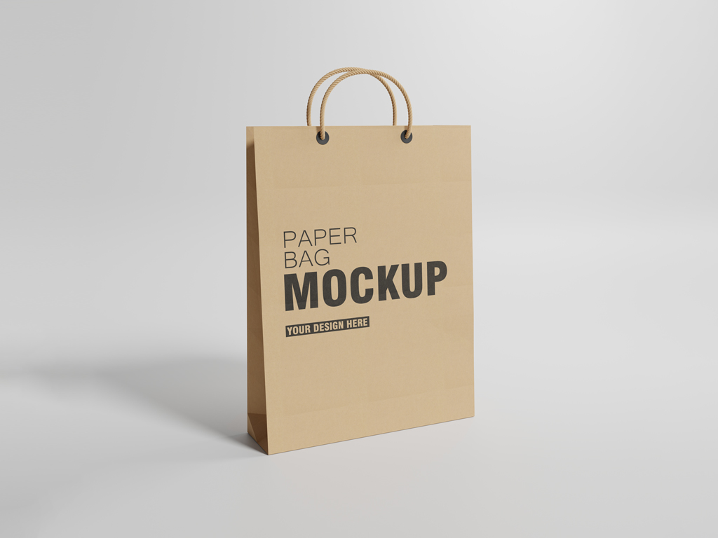 Eco-friendly minimal paper bag mockup, Graphic Templates - Envato Elements