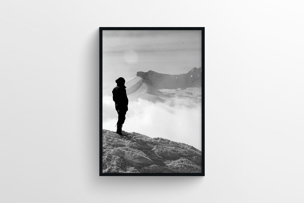 Black Picture Frame with Shadows Mockup - Mockup World