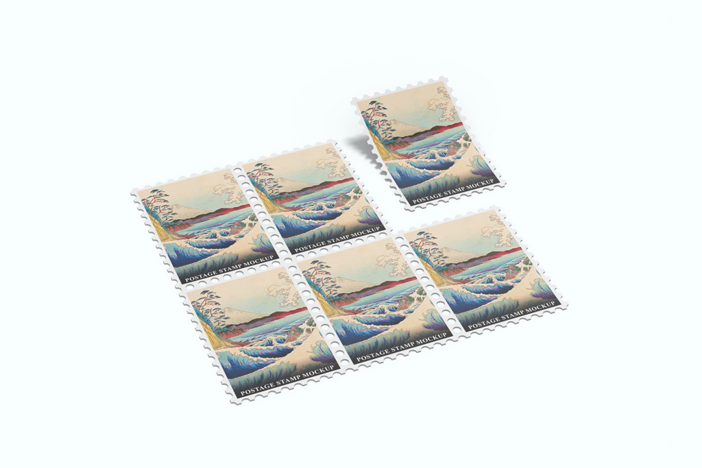 Download Free Set of Postage Stamps Mockup