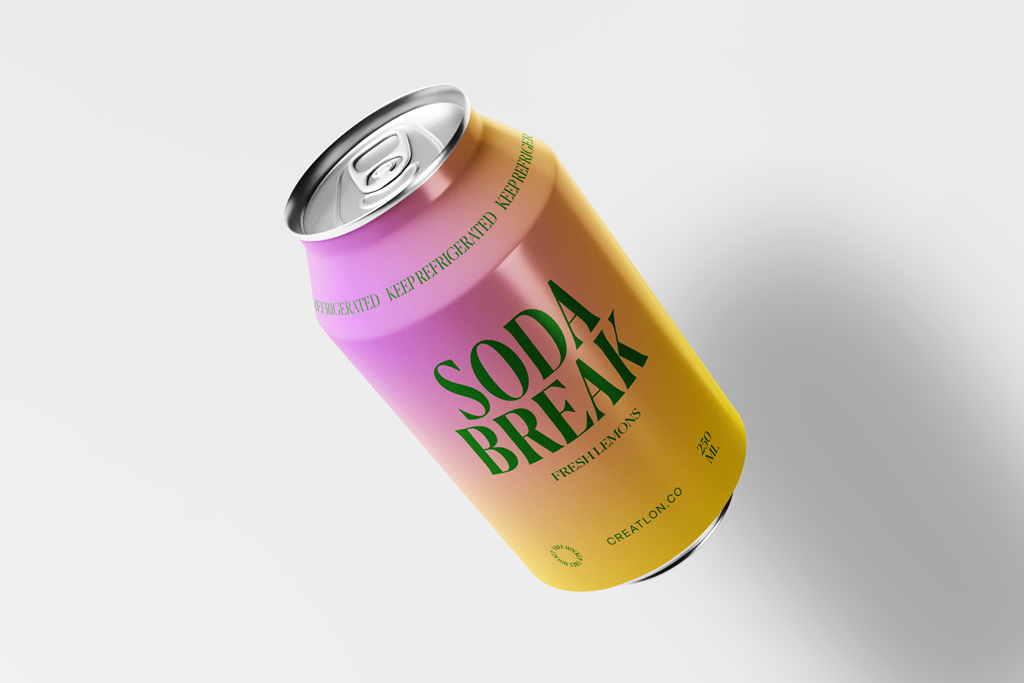 330ml Soda Or Beer Can Mockup 