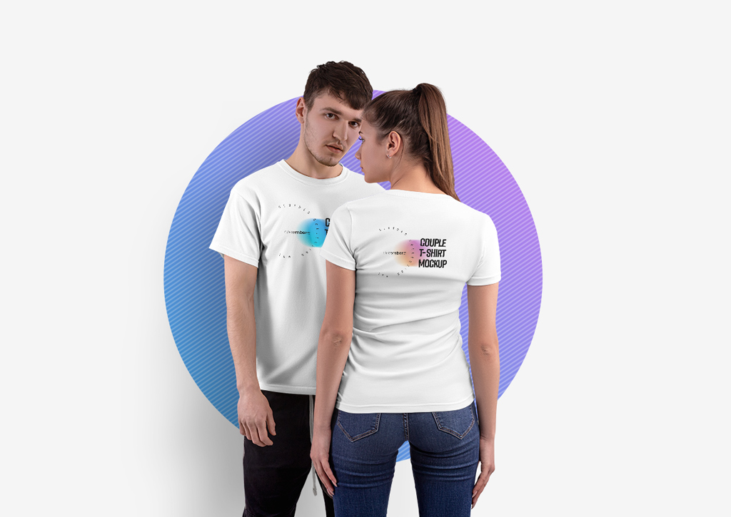 New Free Mockups – Couple T-Shirt Mockup – Download Now