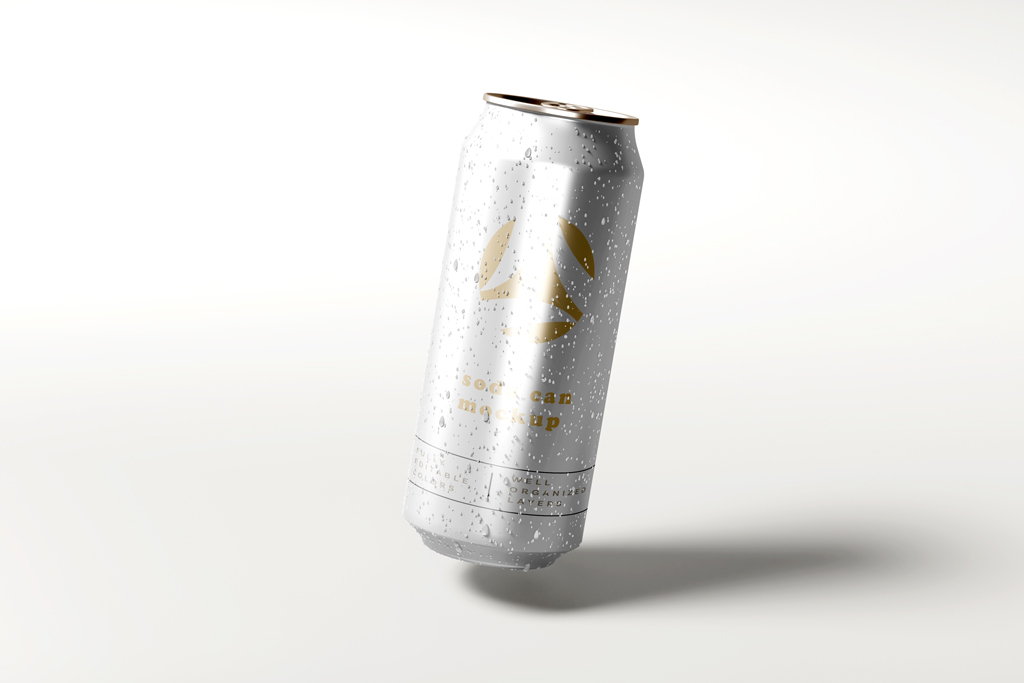 New Free Mockups – Beer Can with Water Droplets Mockup – Download Now