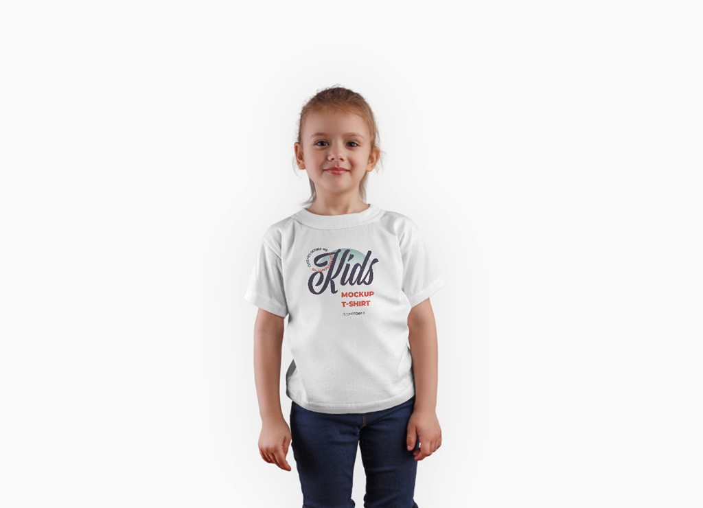 New Free Mockups – Little Girl wearing a T-Shirt Mockup – Download Now