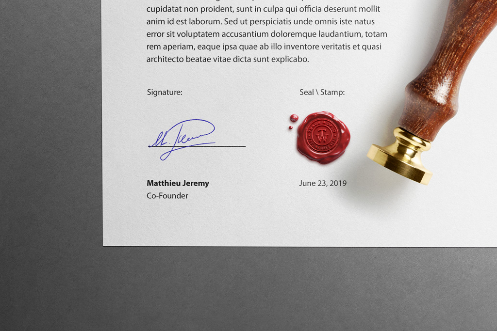 Letter with Stamp and Wax Seal Mockup - Mockup World