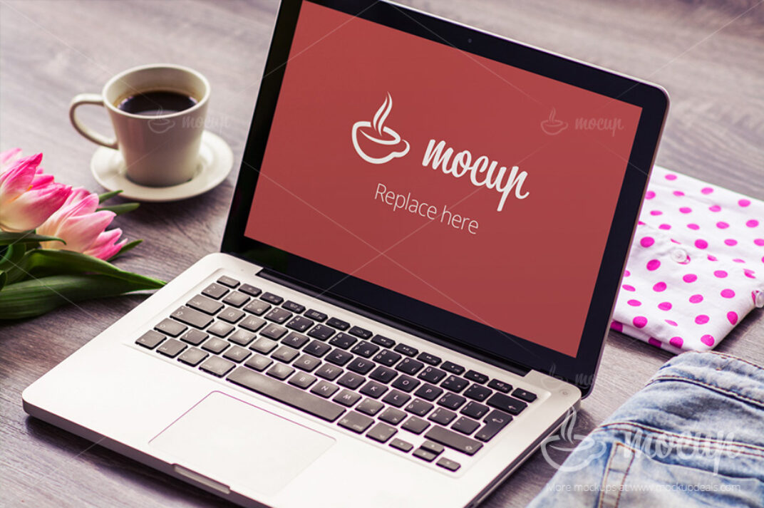 Download MacBook Pro on wooden Floor Mockup | Mockup World