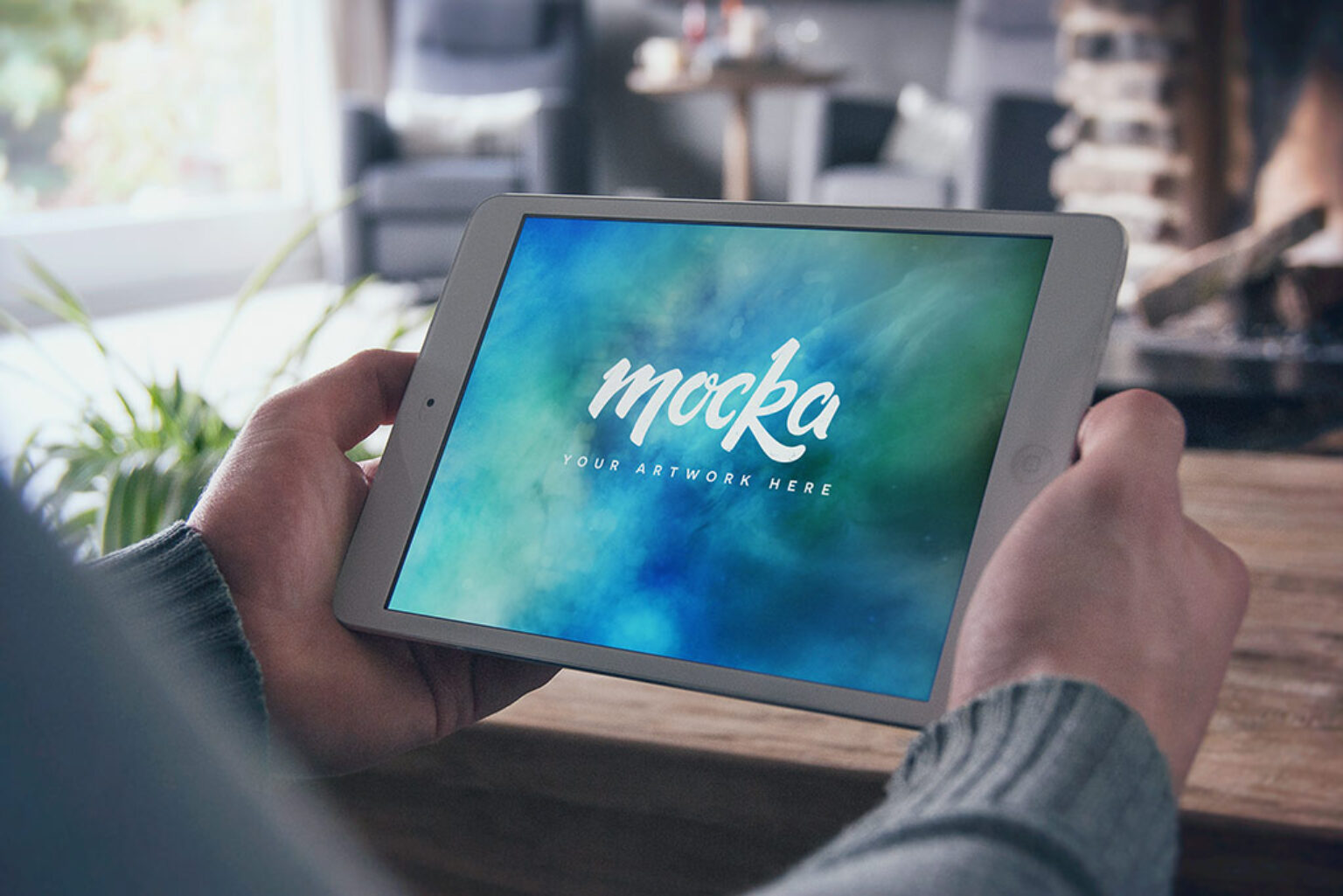 Download Male Hands holding iPad Mockup | Mockup World