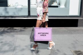 Woman carrying Shopping Bag Mockup - Mockup World