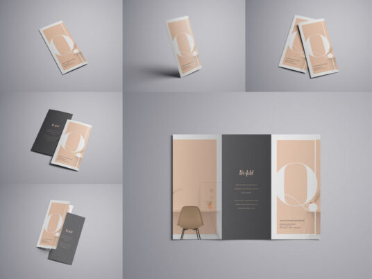 Download Tri Fold A4 Brochure Perspective Mockups Mockup World PSD Mockup Templates