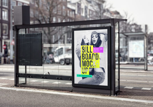free bus stop billboard mockup 536x0 c default 36 Mockups de Banner e Outdoor Gratuitos