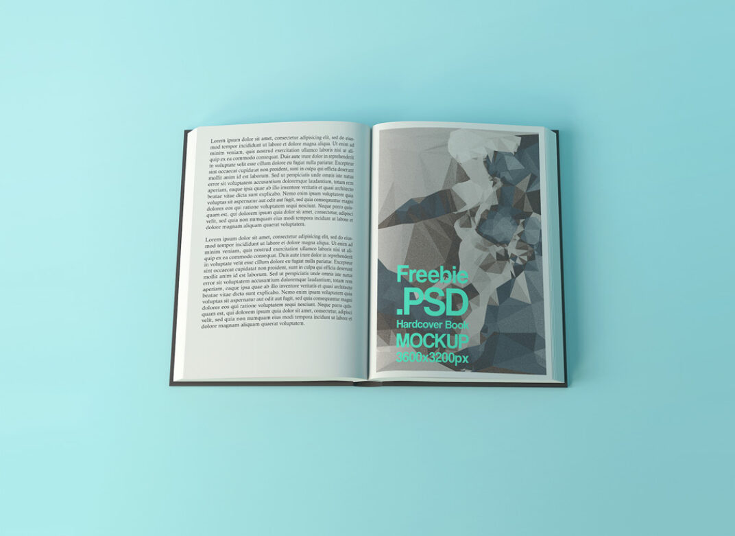Download Close View of Open Hardcover Book Mockup | Mockup World