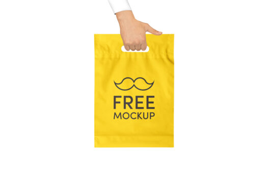 Download Hand holding Plastic Bag Mockup | Mockup World