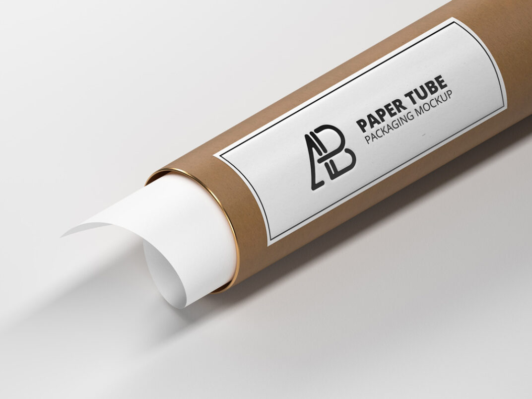 Download Paper Tube Packaging with Label Mockup | Mockup World