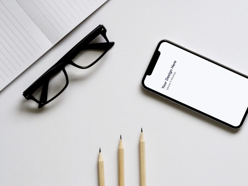 iPhone x on Desk Mockup | Mockup World