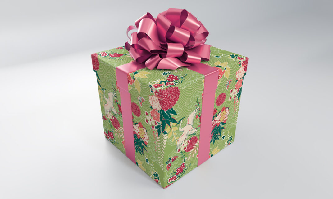 Download Gift Box with Bow Mockup | Mockup World