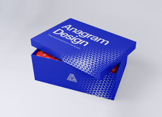 Shoe Box Package Mockup (PSD)