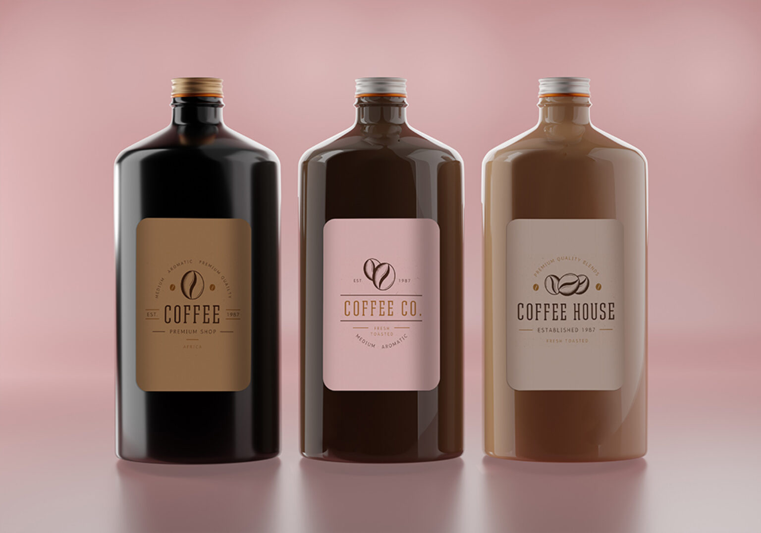 Big Coffee Bottle Mockup Set | Mockup World