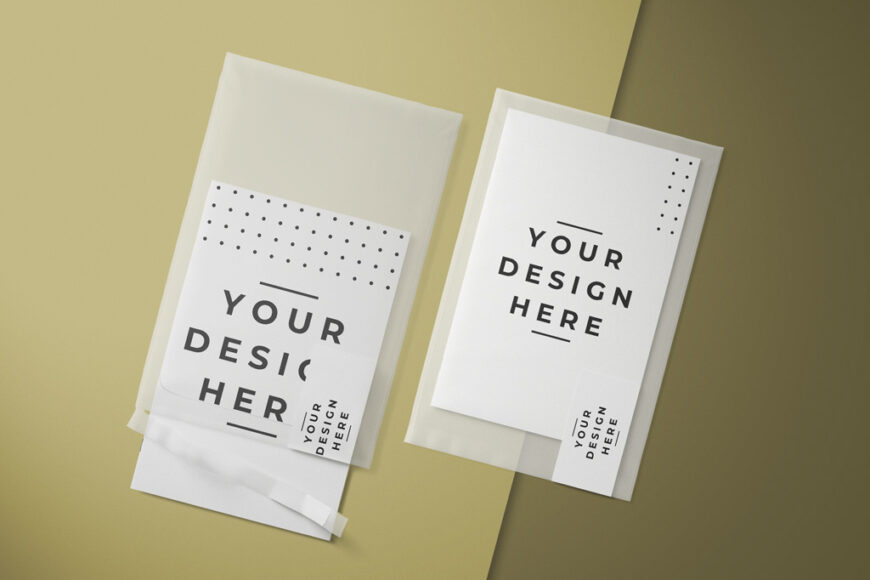Transparent Envelope with Card Mockup | Mockup World