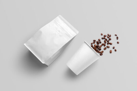 Premium PSD  Coffee cup bag mockup coffee mockup coffee packaging mockup