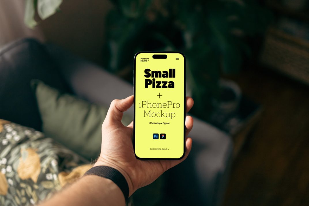 Male Hand holding iPhone 17 Pro Mockup - Mockup World